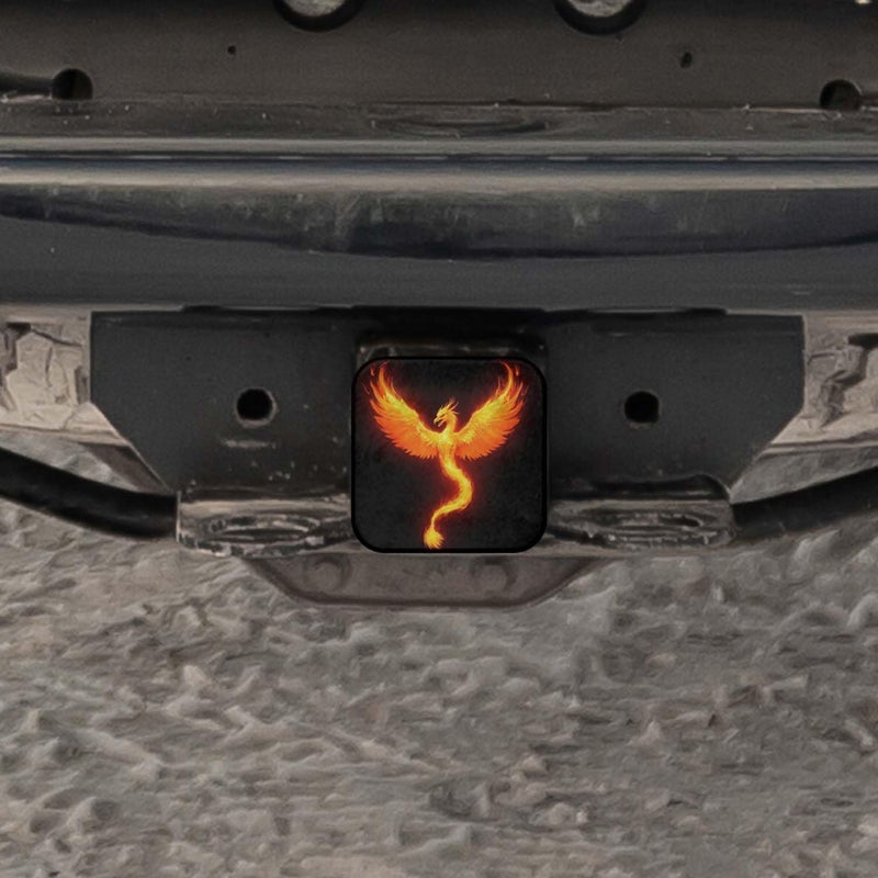 Swono Fire Dragon Rubber Hitch Tube Cover Fairy Animal Flame Dragon Wings Soft Rubber Protects Hitch Tube Rear Trailer Hitch Cover Universal Fits 2" Receivers for Men Women - Image 5